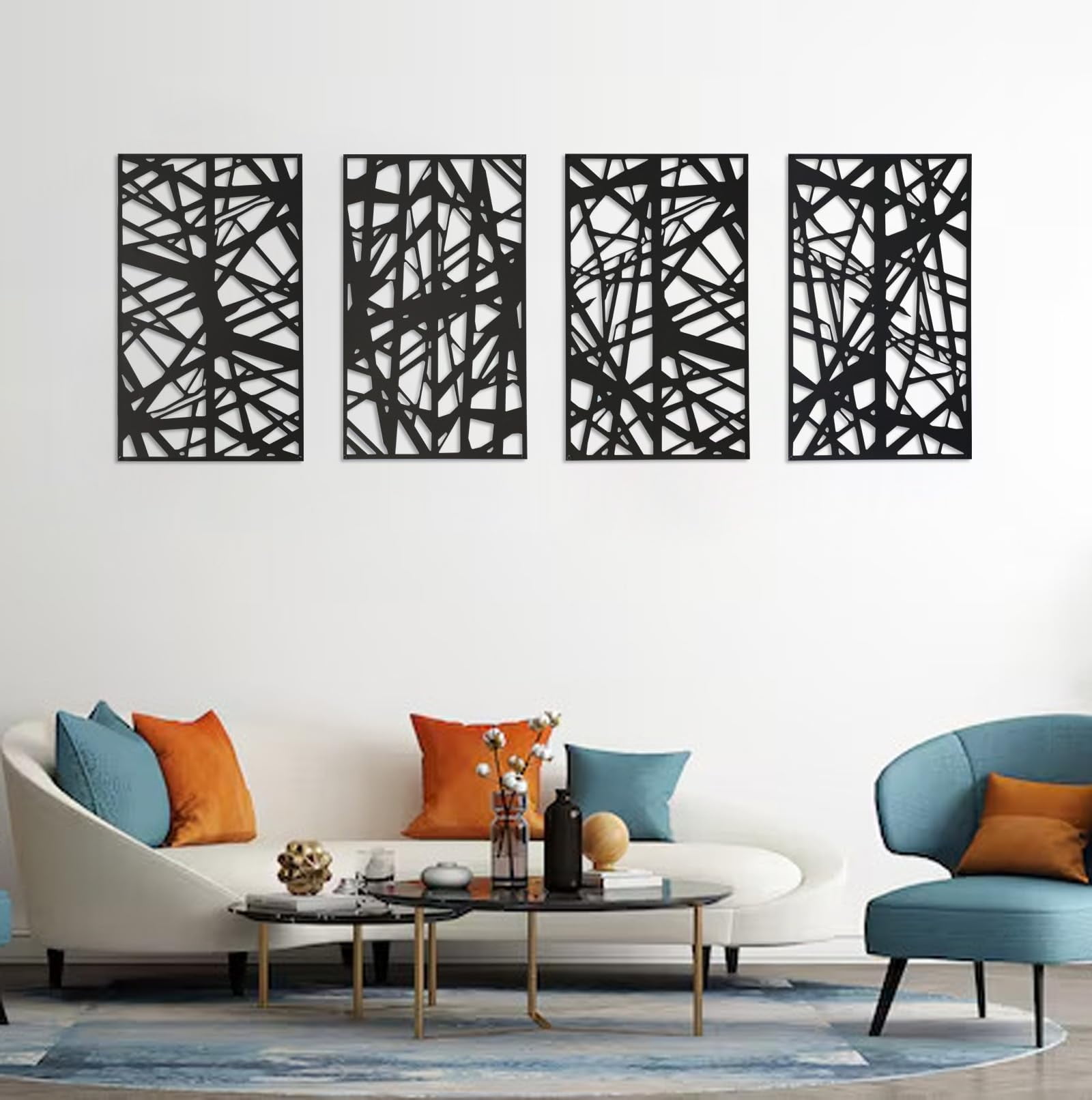 QZXYGY 4PCS Metal Wall Decor for Living Room,Bedroom