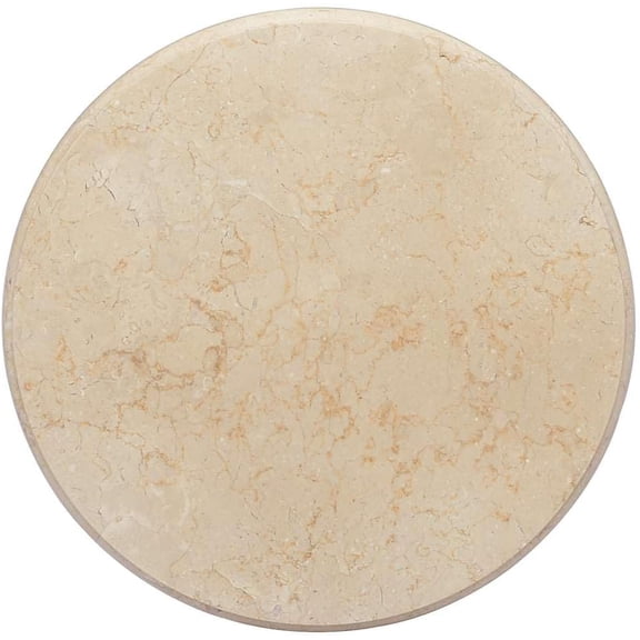 QZZCED Table Top Cream Marble 19.7 x 1.0 in Table Top Round Living Room Tabletop Worktop for Hotels