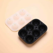 Qaailabf 6 Hole Round Silicone Ice Ball Mold Set - Food Grade Safe for Drinks, Freezer, Dishwasher, Microwave & Oven - Compact Design for Easy Storage & Fast Chilling in Refrigerators, RVs & Dorm