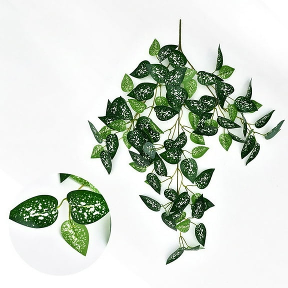 Qaailabf Artificial Hanging Green Wall Plant for Indoor Decoration, Realistic Plastic Leaves, 60cm Length, 36cm Width, 3D Design, 84 Leaves, Lightweight 40g