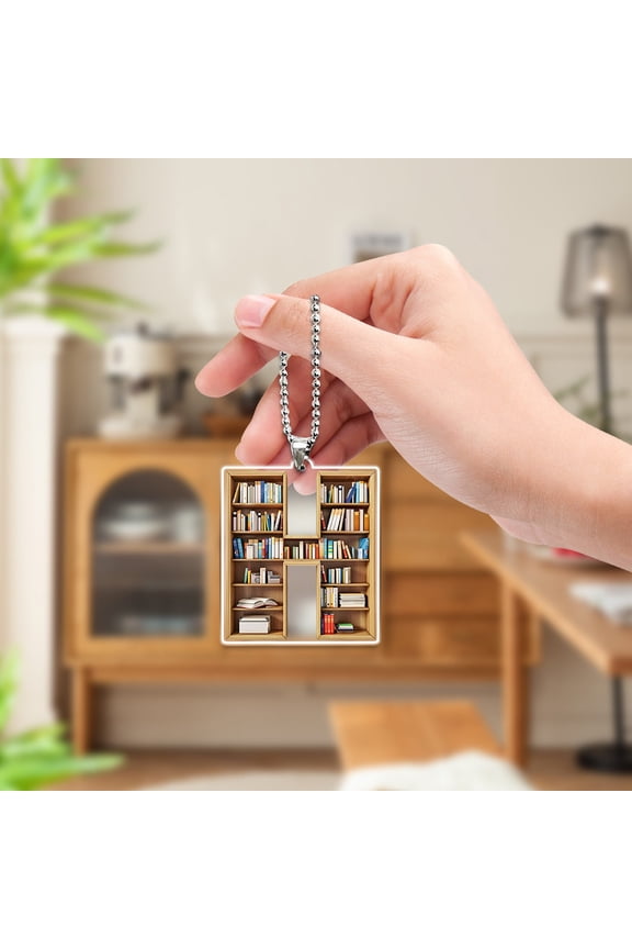 Colorful 26 Letter Alphabet Bookshelf Acrylic Keychain Pendant - Durable Decorative Book Lover Key Chain Charm for Bags Backpacks Cars - Unique Literary Gift Accessory for Book Readers