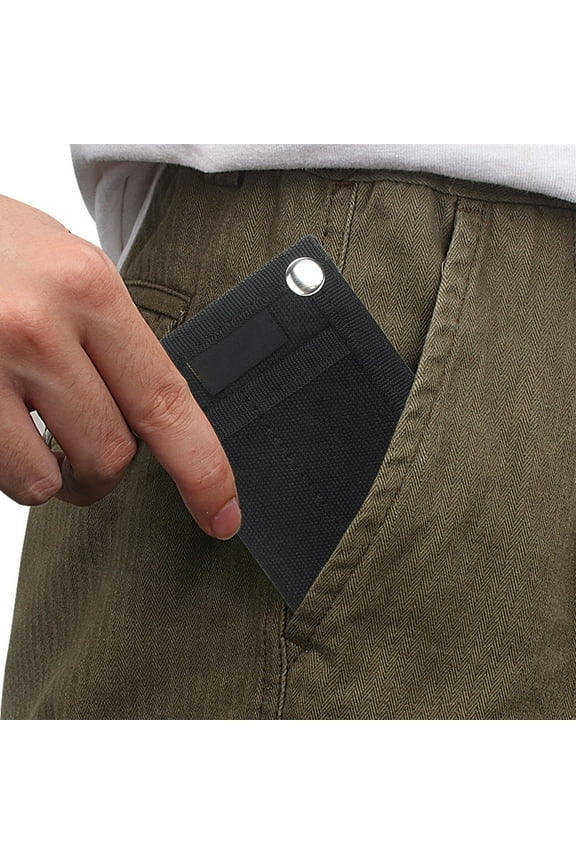 Compact Canvas Card Holder Wallet with Vintage Button Closure - Outdoor EDC Mini Waist Pack Organizer Pouch - Lightweight Multi Slot Money Storage Bag for Travel Hiking - Yellow Green Gray