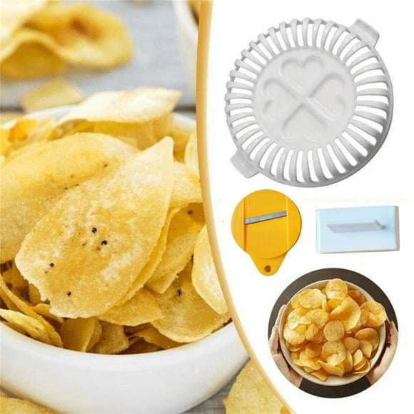 Qaailabf Microwave Potato Chips Maker Tray | DIY Vegetable & Fruit Chip Baking Pan | No Oil or Additives | Food-Grade Plastic | Compact Design | Ideal for Vegetarians & Vegans | Easy-to-Clean – 1 Set