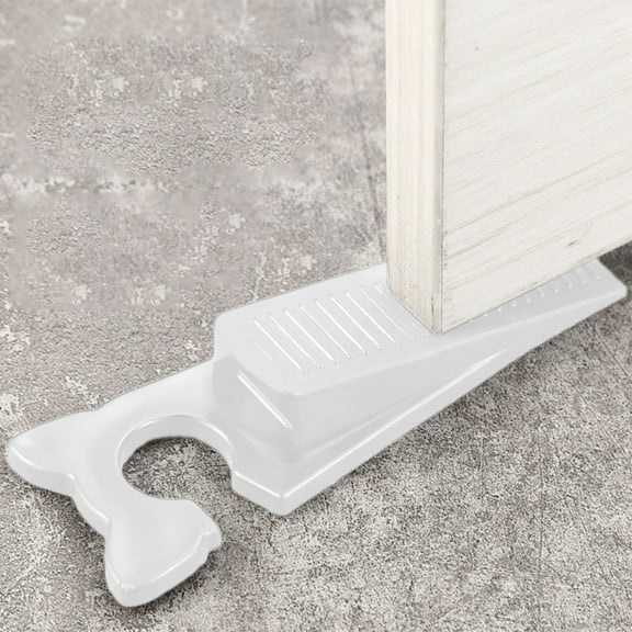 Qaailabf Door Stopper Spring Loaded, Rubber Door Stop with Non-Slip Silicone Bottom, Adjustable Height Door Wedge, 5.51x1.18x1.18 inch, White or Black, Floor Door Holder for Interior Exterior Doors