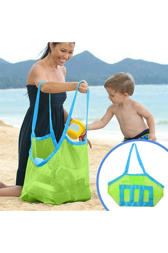 Large Capacity Mesh Beach Bag for Kids and Adults | Sand Away Nylon Tote for Beach Toys, Towels, Swim Gear | Breathable Quick Dry Storage | Lightweight Reusable Outdoor Pool Bag | 25x20x3cm