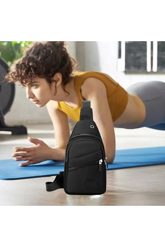 Lightweight Waterproof Sling Chest Bag for Travel, Large Capacity Nylon Crossbody Backpack with USB Charging Port, Anti-Theft Front Pack, Breathable Shoulder Strap, Pink Purple Blue Red