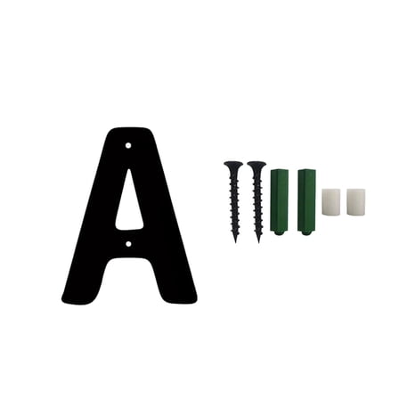 Qaailabf Modern House Numbers 3D Iron Letters A-Z Metal Address Numbers with Mounting Screws - Decorative Industrial Style Address Plaques for Home Garden Business - Black Iron Art Numbers with