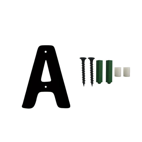 Qaailabf Modern House Numbers 3D Iron Letters A-Z Metal Address Numbers with Mounting Screws - Decorative Industrial Style Address Plaques for Home Garden Business - Black Iron Art Numbers with