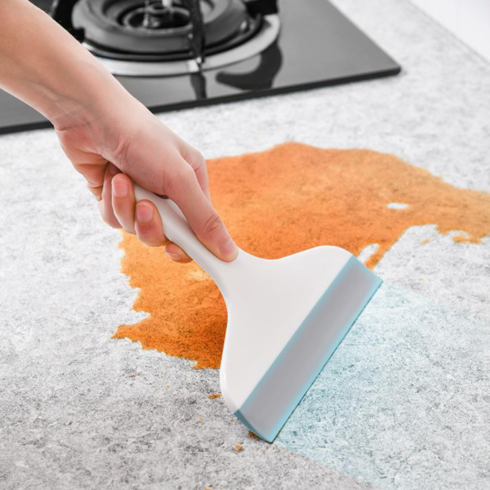 Qaailabf Multi-Purpose Silicone Shower Squeegee, Window Glass Cleaner, Bathroom Wiper for Shower Doors, Mirrors, Tiles, Car Windshield, Countertops, Ergonomic Handle, No Scratch Rubber Edge, White