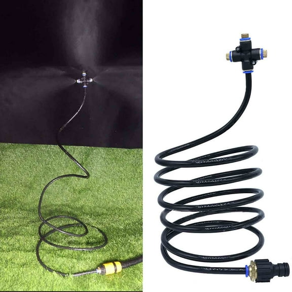 Qaailabf Outdoor Garden Spray System with Fine Atomization, Adjustable Rotation, Rust-Proof Plastic, Multi-Use for Car Washing, Flower Watering, Ground Cleaning, Includes 2.5M Sprayer