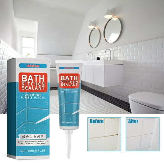 Qaailabf Professional Grade Waterproof Sealant 120ML - All Surface Crack Repair & Leak Sealer for Bathroom Toilet Kitchen Wall Tile Grout - Clear Drying Flexible Bonding Adhesive for Indoor Outdoor