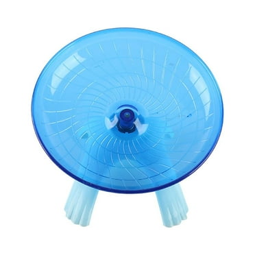 Qaailabf Silent Hamster Exercise Flying Saucer Wheel 7 inch Quiet Running Disc for Small Pets Gerbils Mice Chinchillas Blue Plastic Pet Cage Accessories