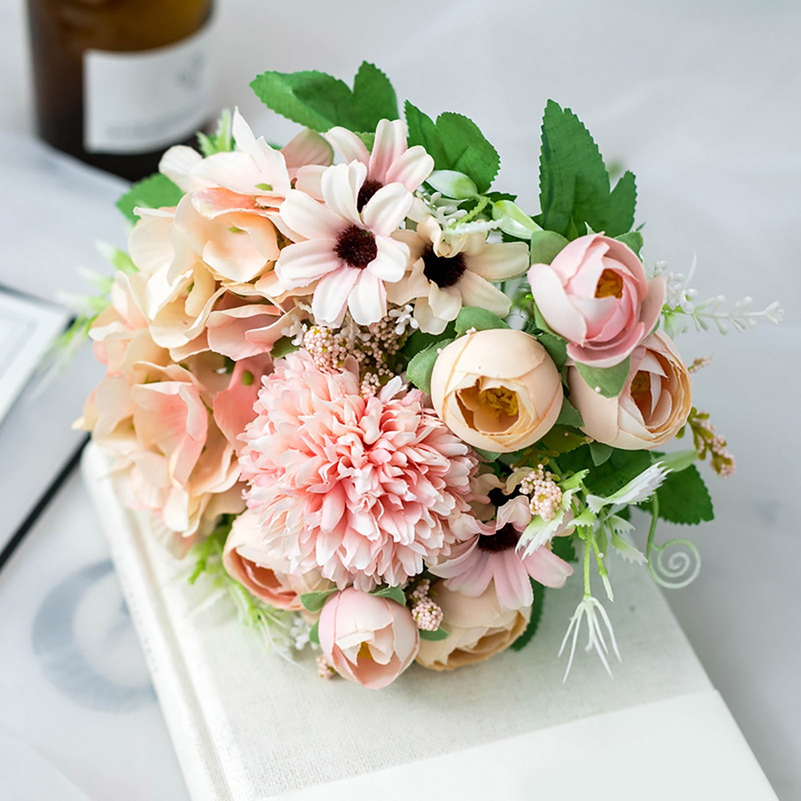 Qaailabf Simulation Wedding Bouquet Artificial Flower Bridal Handheld ...