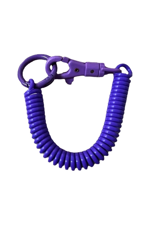 Telescopic Spring Rope Key Chain Lanyard with Key Ring - Versatile Plastic Coil Keychain for Keys, Phone, Purse, Bag Decoration - Retractable Stretch Cord Keyring Accessory - Practical Home