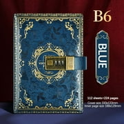 Qaailabf Vintage B6 Leather Journal with Password Lock | Lockable Diary Notebook for Students | Secure & Private | 112 Pages | 7.6"x5" | Brown, Green, Blue, Burgundy, Purple