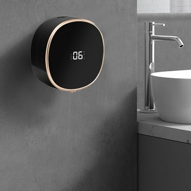 Qaailabf Wall Mounted Automatic Soap Dispenser, Touchless Rechargeable Foam Dispenser with Full-Screen Display, 300ml Capacity, Adjustable Settings, for Bathroom, Kitchen, Commercial Use