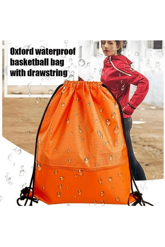 Waterproof Drawstring Backpack Sack | Unisex High-Density Polyester Gym Bag with Exterior Zip Pocket | Large 19.7 x 16.5 in | Breathable Lightweight Sports Sack | Durable Travel Storage Bag