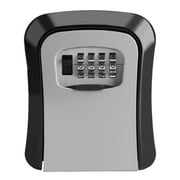 Qaailabf Wall Mounted Key Storage Safe | 4-Digit Password Combination Lock | Aluminum Alloy | Weatherproof & Rustproof | Holds Up to 5 Keys | Ideal for Home, Car & Vacation Use | Secure Key Box for