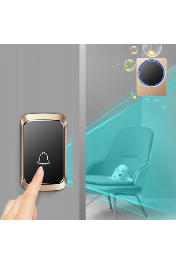 Qaailabf Wireless Doorbell for Home, Battery Operated, No Plug Required, One-Touch Installation, 38 Ringtones, 4 Volume Levels, Water Resistant, Digital Receiver with USB or Battery Power Option