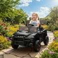 thumbnail image 1 of Qaba 12V Kids Ride on Car, Licensed Dodge RAM 3500 Ride on Toys for Toddlers with Dual Motors, Remote Control, Suspension, Bluetooth and Lights, Black, 1 of 9