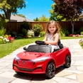 thumbnail image 1 of Qaba 12V Licensed Ford Mustang Mach-E Electric Car, Kids Ride On Car with Remote Control, Adjustable Speed, LED Light, Music, Suspension, Red, 1 of 9