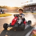 thumbnail image 1 of Qaba 24V Electric Go Kart with Dual 150W Motors, Adjustable Seat & 11.2MPH High Speed, Slow Start, 5-Point Harness, for 6-12 Years, Red, 1 of 9