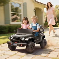 Qaba 24V Ride on Truck Car, 2-Seater Kids Electric Car with 4 Motors, 5 MPH Max Speed, Remote Control, Spring Suspension for Ages 3-8 Years, Black