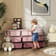 thumbnail image 1 of Qaba 29.5" 3 Tier Kids Storage Unit Dresser Tower w/ 9 Drawers, Pink, 1 of 9