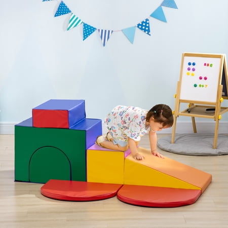Qaba 7-Piece Kids Crawl and Climb Activity Play Set, Multicolor