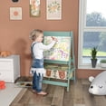 thumbnail image 1 of Qaba Art Easel for Kids with Paper Roll, 3 in 1 Toddler Painting Easel with Blackboard, Whiteboard, Storage Baskets, Green, 1 of 10