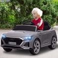thumbnail image 1 of Qaba Audi Q8 e-tron Sportback Licensed 12V Kids Ride on Car, Battery Powered Kids Electric Car w/ Remote, 4 Spring Suspension Wheels, Gray, 1 of 9