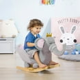 thumbnail image 1 of Qaba Baby Rocking Horse Elephant Rocking Chair Toddler Rocker Toy with Sound Wooden Base Seat Safety Belt for 1.5-3 Year Old, Gray, 1 of 9