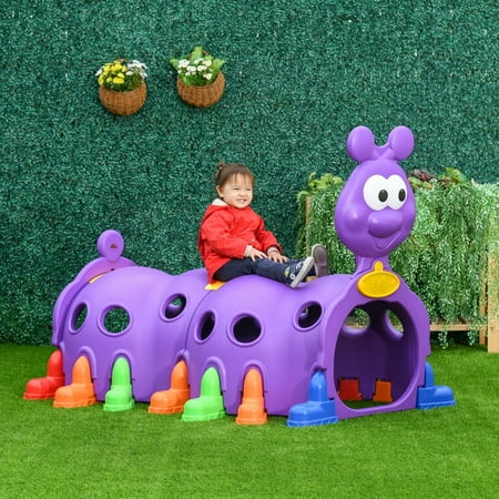 Qaba Caterpillar Climbing Tunnel for Kids Climb-N-Crawl Toy, 3-6 Years Old