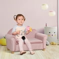 thumbnail image 1 of Qaba Ergonomic Foam Kids Sofa with Inner Toy Storage Chest, Velvet Kids Couch with Soft Arms, Children's Lounge Furniture, Pink, 1 of 9