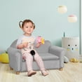 thumbnail image 1 of Qaba Ergonomic Foam Kids Sofa with Storage Pocket, Gray, 1 of 9