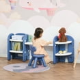 thumbnail image 1 of Qaba Kids Activity Table & Chairs Set, Plastic Toy Furniture w/ Storage Shelves, 1 of 9