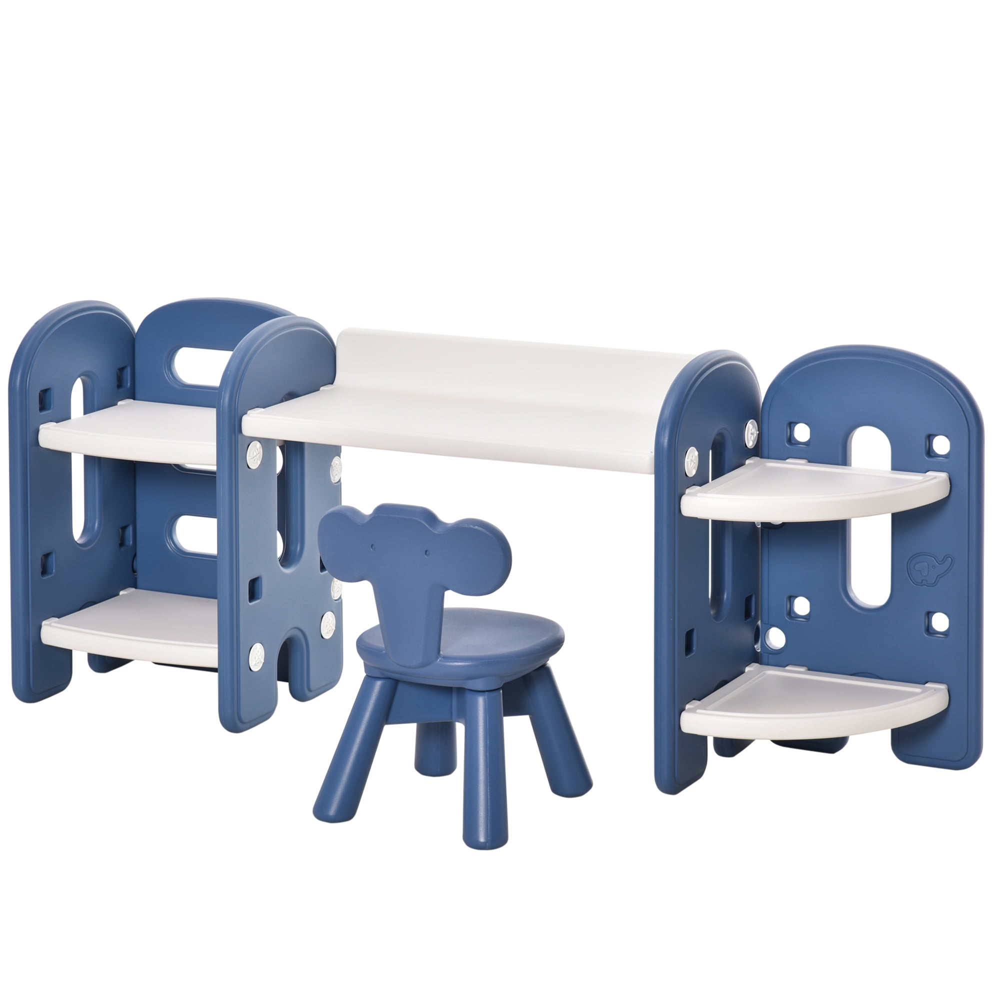 Qaba 3-in-1 Kids Activity Table and Chairs Set with 3 Surfaces