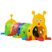 Qaba Kids Caterpillar Tunnel Climb-N-Crawl Play, 106.75" x 39.75" x 41.25"