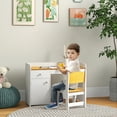 thumbnail image 1 of Qaba Kids Desk and Chair Set with Storage Drawer, Study Desk with Chair for Children for Arts & Crafts, Snack Time, Homeschooling, Homework, White, 1 of 9