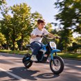 thumbnail image 1 of Qaba Kids Motorcycle, 24V Electric Dirt Bike with 250W Motor, Up to 9.9 MPH, 12" Inflatable Tires and Rear Suspension, for 8-12 Years Old, Blue, 1 of 10