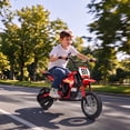 thumbnail image 1 of Qaba Kids Motorcycle, 24V Electric Dirt Bike with 250W Motor, Up to 9.9 MPH, 12" Inflatable Tires and Rear Suspension, for 8-12 Years Old, Red, 1 of 10