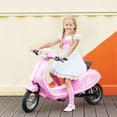 thumbnail image 1 of Qaba Kids Motorcycle, 24V Electric Motorcycle with Rear Suspension, LED Lights, Ride On Toy with 3-Speed Control for 8-12 Years Boys and Girls, Pink, 1 of 9