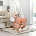 thumbnail image 1 of Qaba Kids Plush Rocking Horse Giraffe Style Themed Ride-On Chair Toy With Sound Brown, 1 of 10