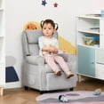 thumbnail image 1 of Qaba Kids Recliner Chair Children Sofa Angle Adjustable Single Lounger Armchair Gaming Chair with Footrest 2 Side Pockets for 3-5 Years, Light Grey, 1 of 9
