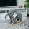 thumbnail image 1 of Qaba Kids Ride-On Rocking Horse Toy Mammoth Style Rocker with Fun Music & Soft Plush Fabric for Children 3+ Years, 1 of 9