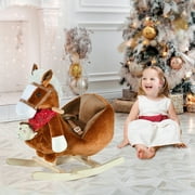 Qaba Kids Ride-On Rocking Horse Toy for Children 18-36 Months, Brown Horse