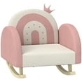 thumbnail image 1 of Qaba Kids Rocking Chair,Princess Crown Toddler Chair,Children'S Armchair Rocker with Rainbow Backrest for Bedroom,Playroom,Pink,Pink Wood Furniture Youth Kids Baby Furniture, 1 of 8
