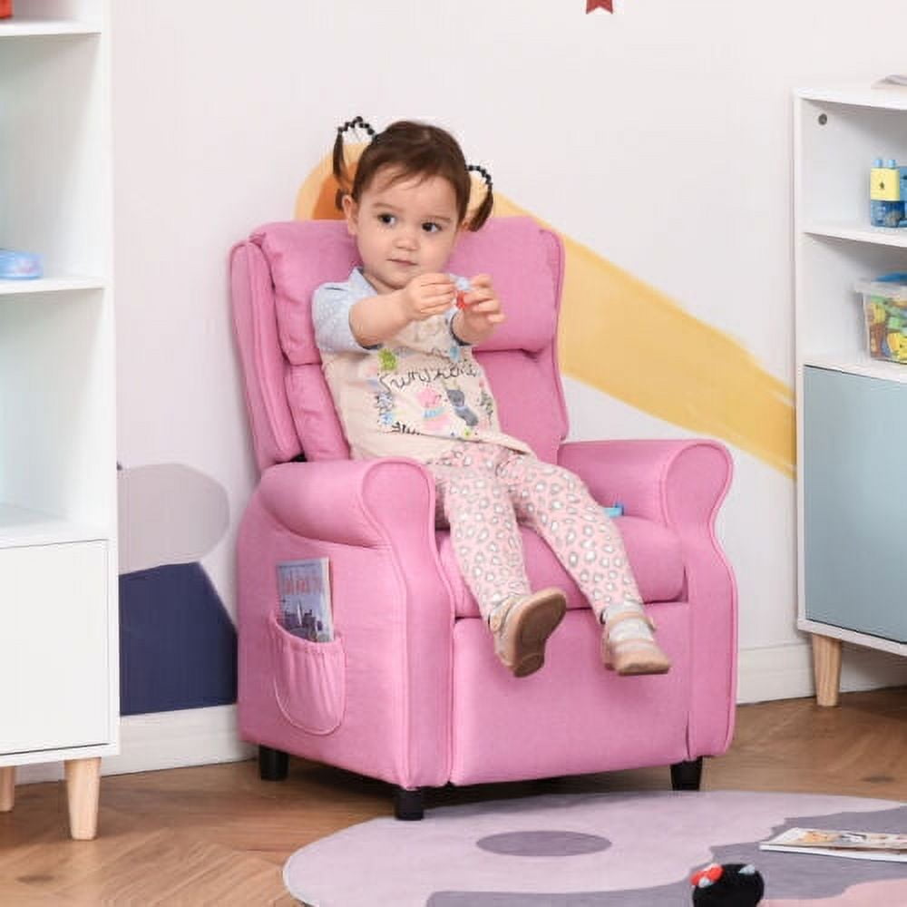 Qaba Kids Soft Sofa, Reclining Lounger Armchair w/ Footrest Storage ...