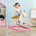 thumbnail image 1 of Qaba Kids Spring Rocking Horse for Kids, Unicorn, 1 of 10