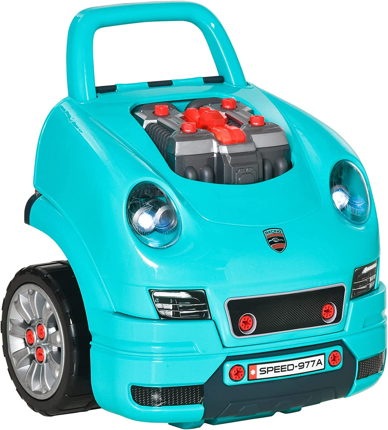 Qaba Kids Truck Engine Toy, Kids Mechanic Car Repair Set, Engine Disassembly Play